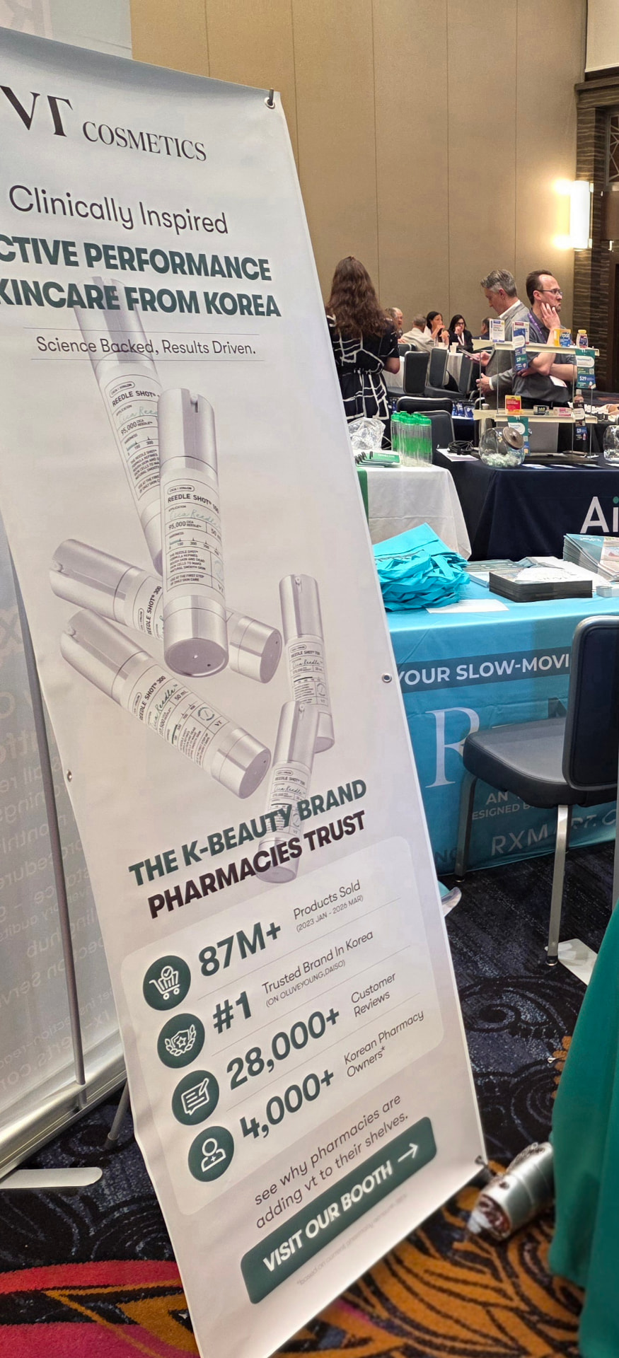 VT Cosmetics product banner at the PSSNY annual convention